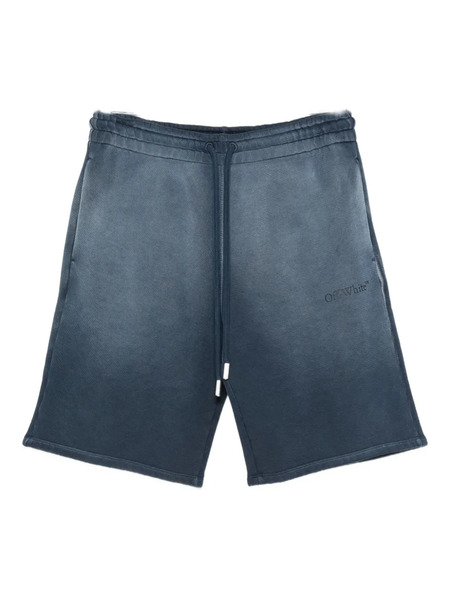  Off-white Drawstring Ombre-effect Shorts - Blue 