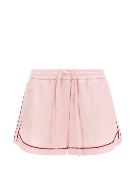  Off-white Drawstring Pyjama Shorts - Pink 