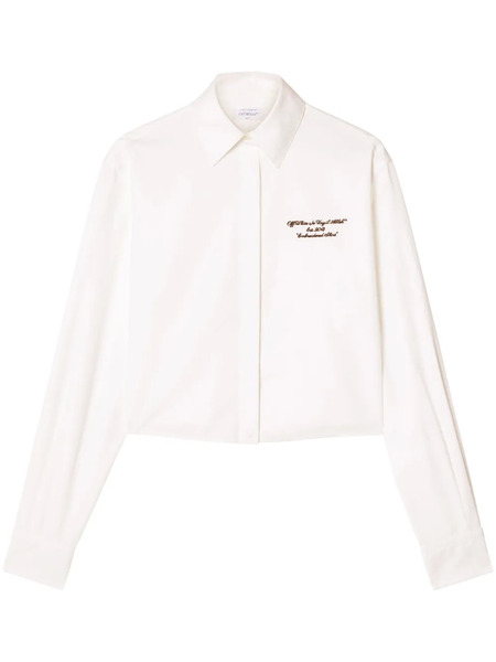  Off-white Embroidered Poplin Shirt 