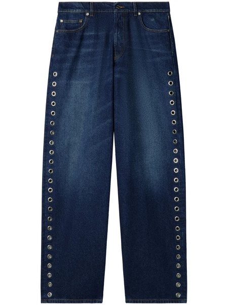 Off-white Eyelet Loose-fit Jeans - Blue 
