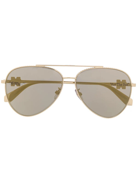  Off-white Eyewear Aviator-frame Sunglasses - Gold 