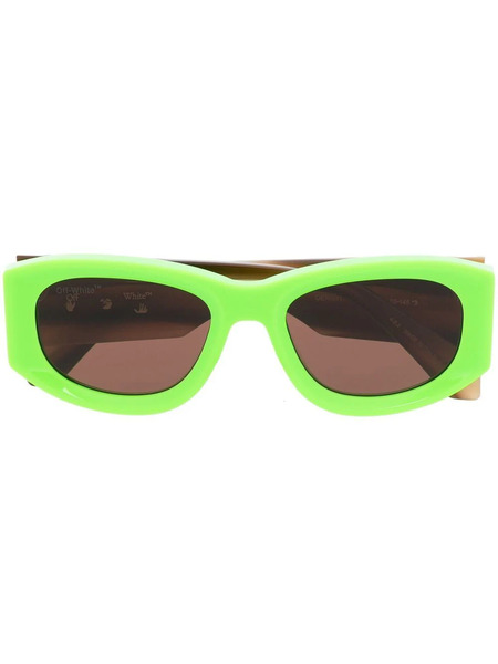  Off-white Eyewear Logo-print Sunglasses - Green 