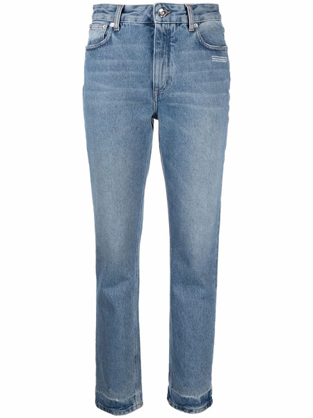  Off-white Faded-effect Skinny Jeans - Blue 