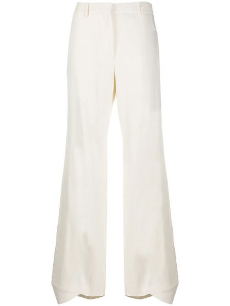  Off-white Flared Curved Cuff Trousers - Neutrals 