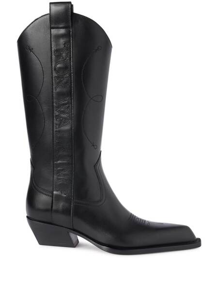  Off-white For Walking Leather Boots - Black 
