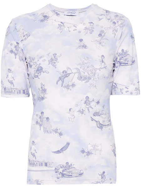  Off-white Fresco-print T-shirt - Blue 