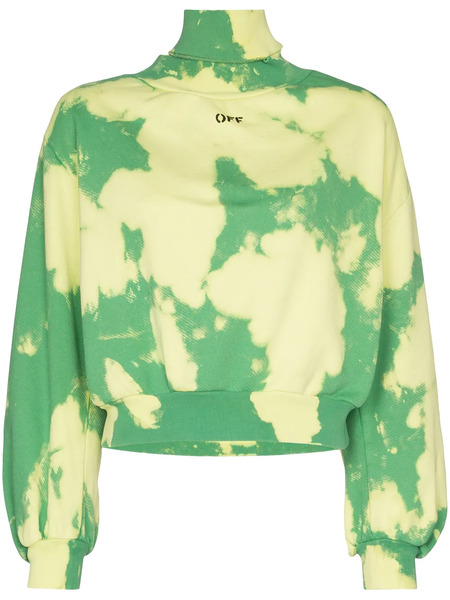  Off-white High-neck Cloud Print Sweatshirt - Green 