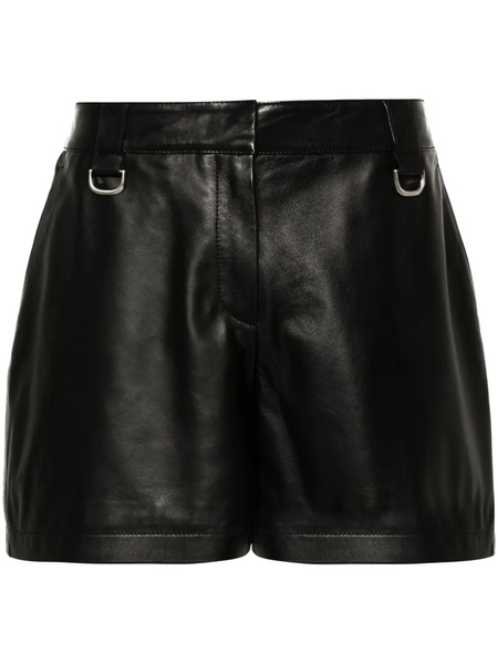  Off-white High-waisted Leather Shorts - Black 