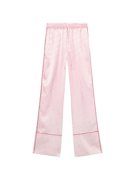  Off-white Jacquard Satin Pajama Trousers - Pink 