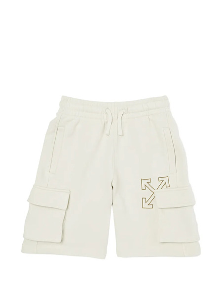  Off-white Kids Arrow-logo Cargo Shorts - Neutrals 