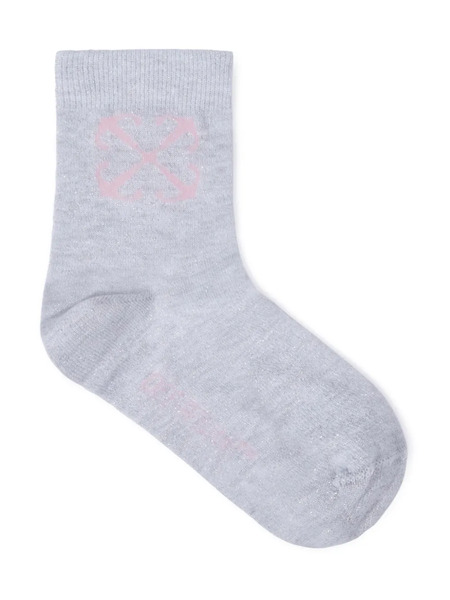  Off-white Kids Arrow Logo-jacquard Socks - Grey 