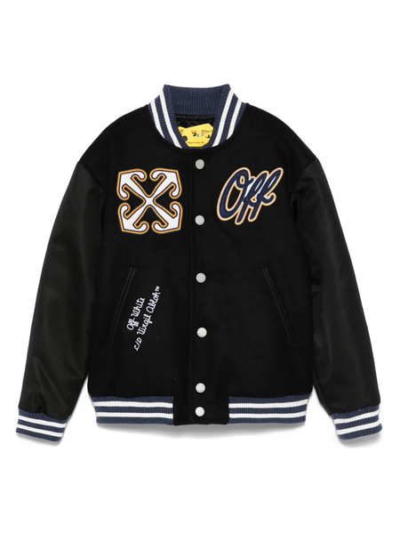  Off-white Kids Arrow-patch Bomber Jacket - Black 