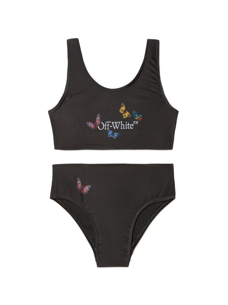  Off-white Kids Bookish Butterfly Bikini Set - Black 