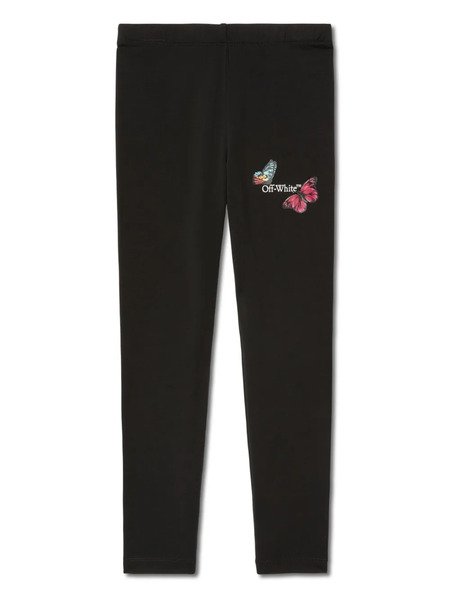  Off-white Kids Bookish Butterfly Leggings - Black 
