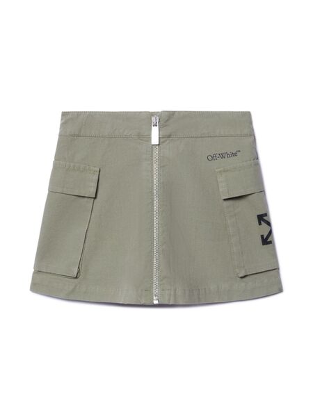  Off-white Kids Bookish Cargo Skirt - Green 