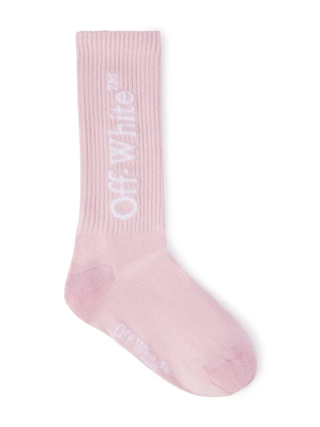  Off-white Kids Bookish Logo-jacquard Socks - Pink 