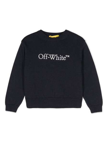  Off-white Kids Embroidered-logo Jumper - Blue 