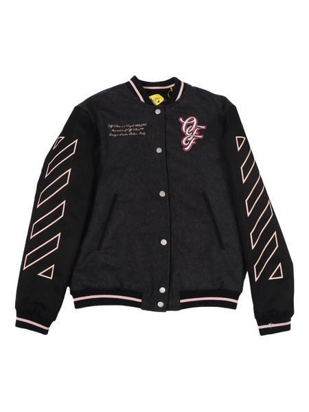  Off-white Kids Embroidered Varsity Jacket - Grey 