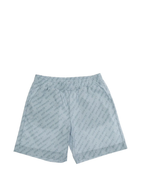  Off-white Kids Logo-print Shorts - Blue 