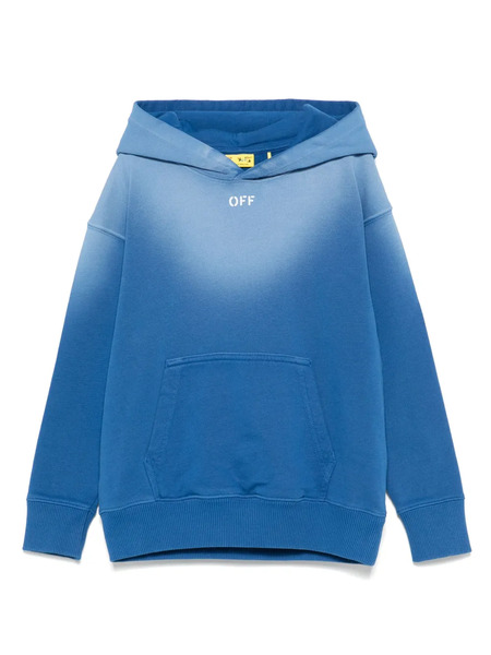  Off-white Kids Logo-stamp Hoodie - Blue 
