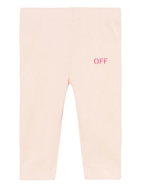  Off-white Kids Off Stamp Ribbed Leggings - Pink 