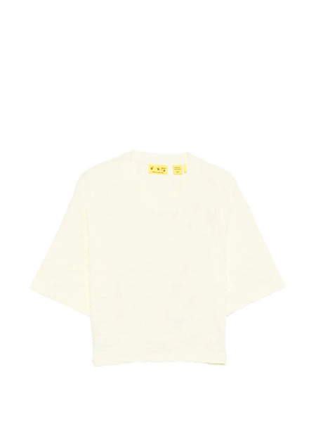  Off-white Kids Textured Crop Top - Yellow 