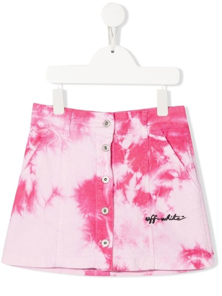  Off-white Kids Tie Dye-print Skirt - Pink 