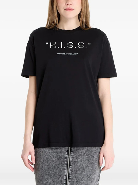  Off-white Kiss Quote T-shirt - Black 