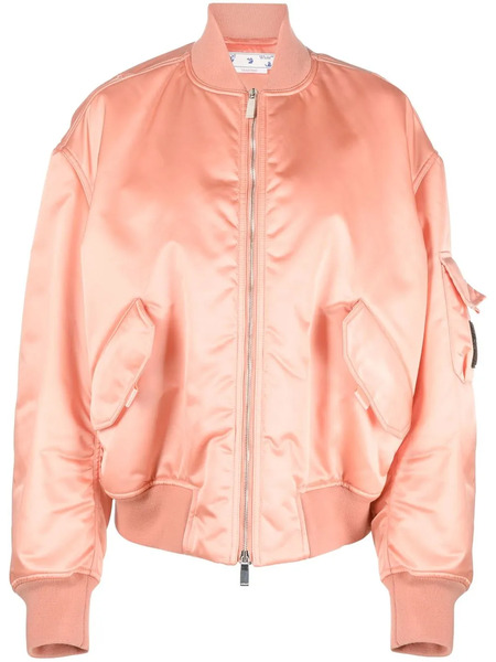  Off-white Laundry Logo-patch Bomber Jacket - Orange 