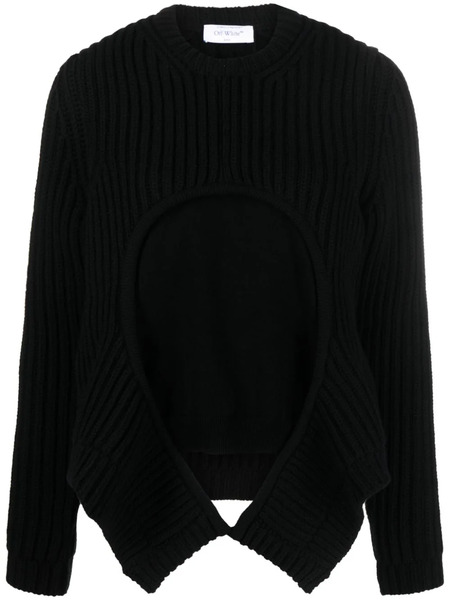  Off-white Layered Ribbed-knit Jumper - Black 