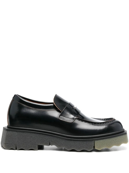  Off-white Leather Sponge Loafers - Black 