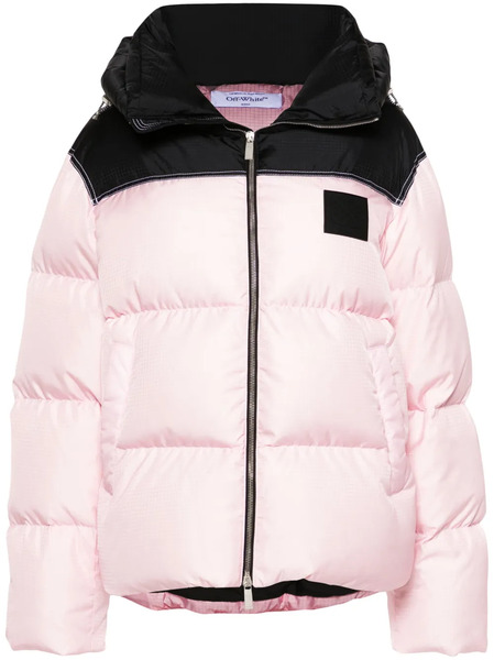  Off-white Logo-appliqué Puffer Jacket - Pink 
