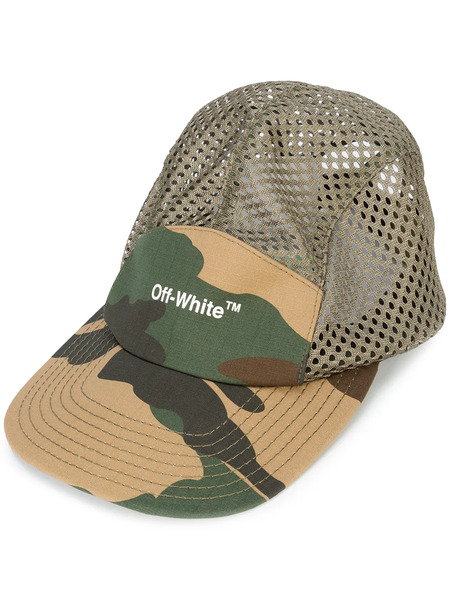  Off-white Logo Camouflage Baseball Cap - Green 