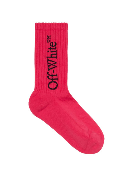  Off-white Logo-detail Mid Calf Socks - Red 
