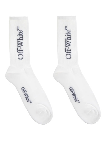  Off-white Logo-embroidered Cotton Socks 