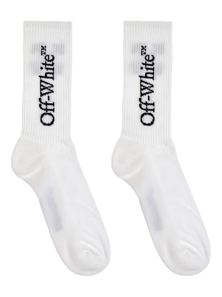  Off-white Logo-embroidered Cotton Socks 