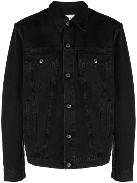  Off-white Logo-embroidered Denim Jacket - Black 