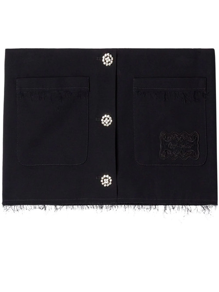  Off-white Logo-embroidered Mini Skirt - Black 