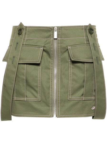  Off-white Logo-embroidered Mini Skirt - Green 