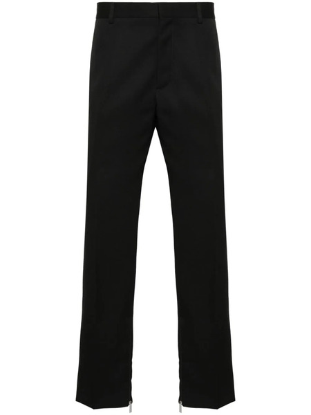  Off-white Logo-embroidered Slim-fit Trousers - Black 