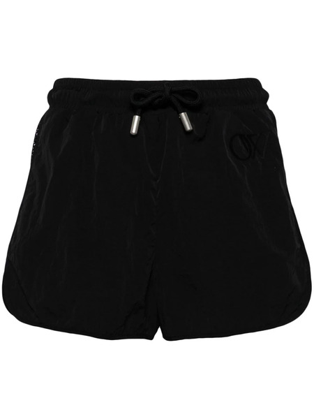  Off-white Logo-embroidered Track Shorts - Black 