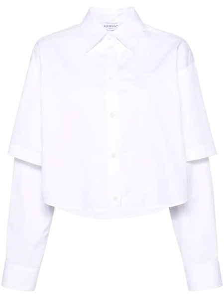  Off-white Logo-embroidery Layered Cotton Shirt 