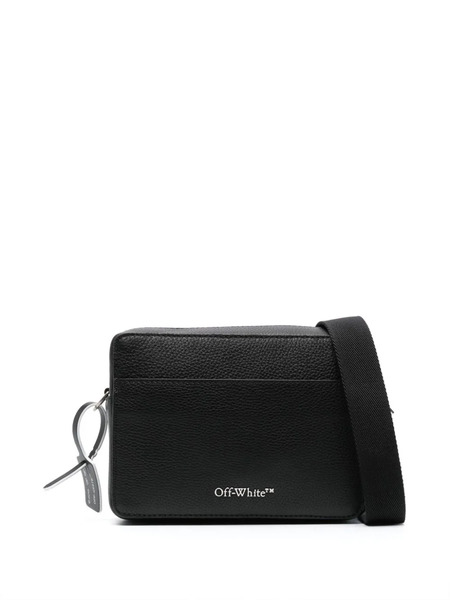  Off-white Logo-lettering Leather Shoulder Bag - Black 