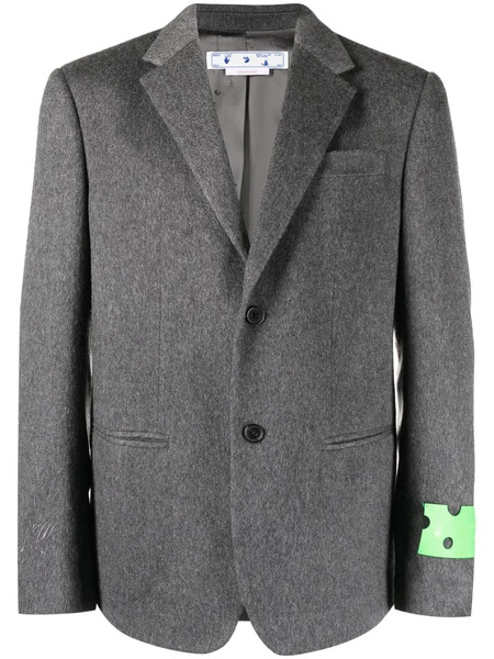  Off-white Logo Patch Single-breasted Blazer - Grey 