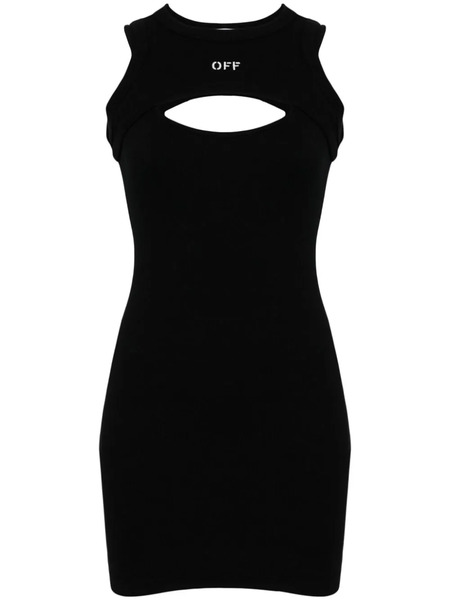  Off-white Logo-print Cut-out Minidress - Black 