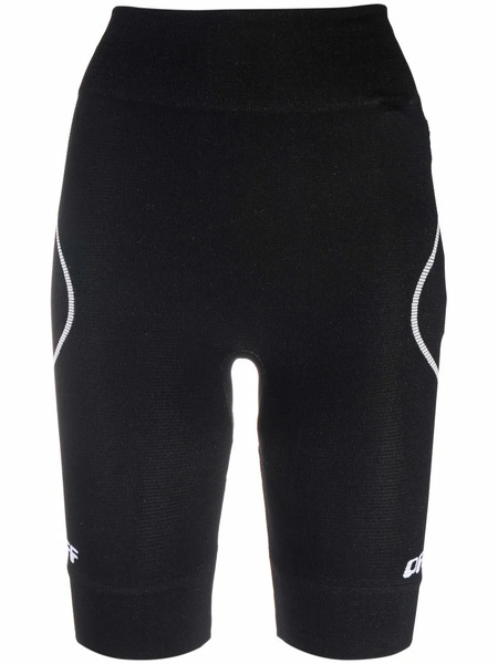  Off-white Logo-print Cycling Shorts - Black 