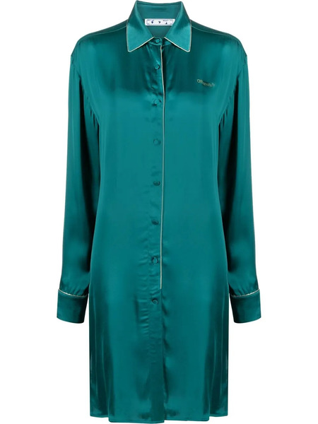  Off-white Logo-print Long Pyjama Shirt - Green 