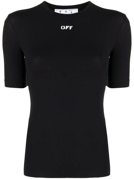  Off-white Logo-print Stretch T-shirt - Black 