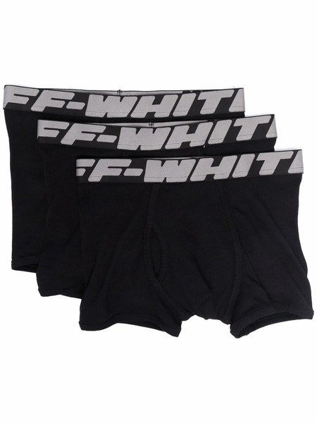  Off-white Logo-waistband Boxers (3-pack) - Black 