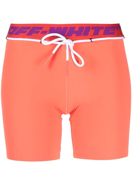  Off-white Logo-waistband Track Shorts - Orange 